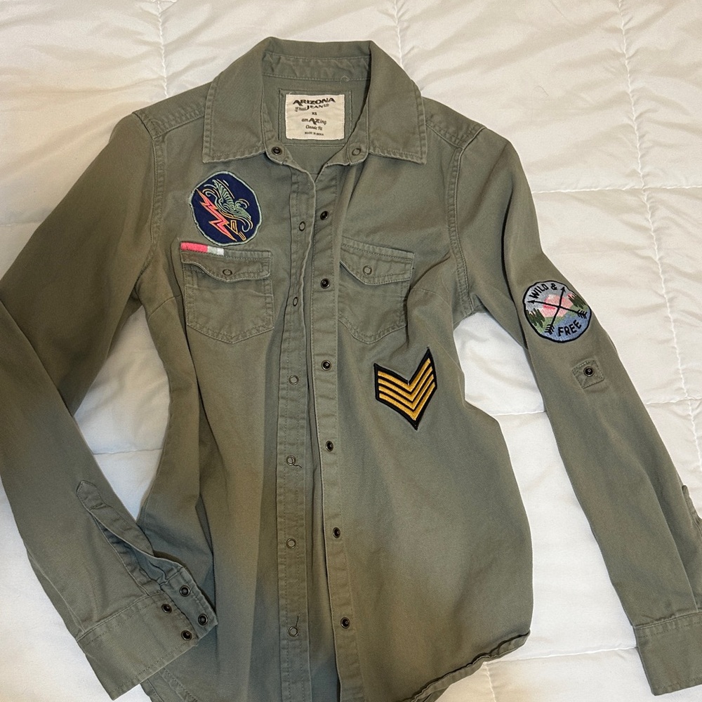 Abercrombie & Fitch Olive Shirt with Patches